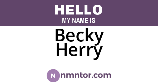 Becky Herry