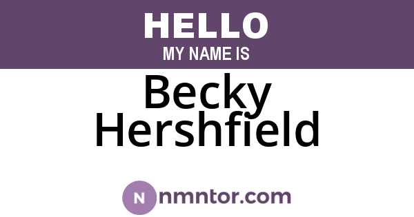 Becky Hershfield