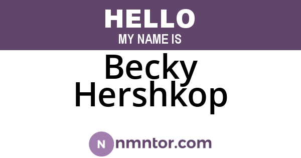 Becky Hershkop