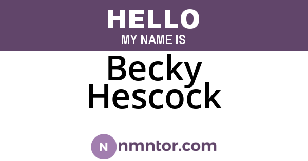 Becky Hescock