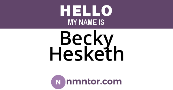 Becky Hesketh