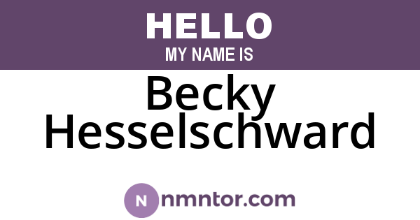 Becky Hesselschward