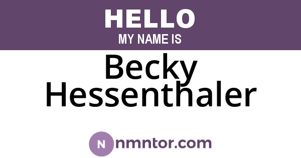 Becky Hessenthaler