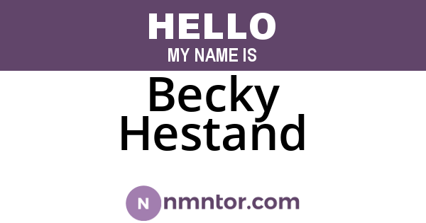 Becky Hestand