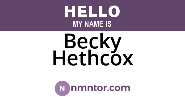 Becky Hethcox