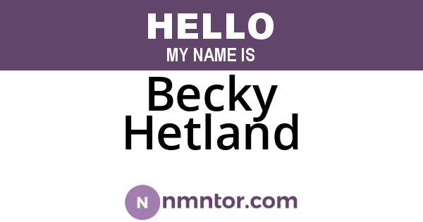 Becky Hetland