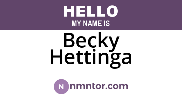 Becky Hettinga