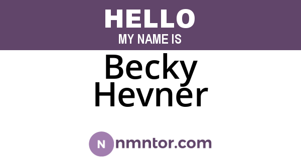 Becky Hevner