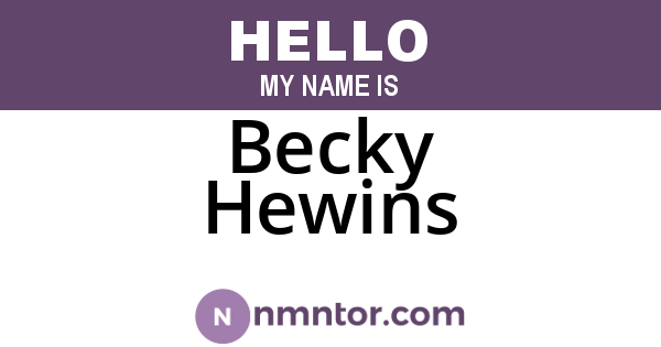 Becky Hewins