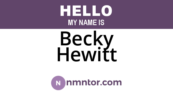 Becky Hewitt