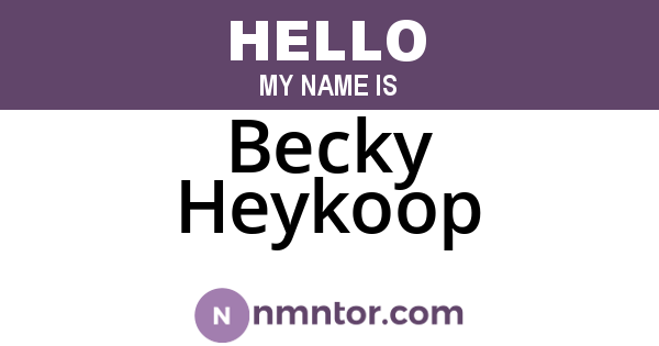 Becky Heykoop