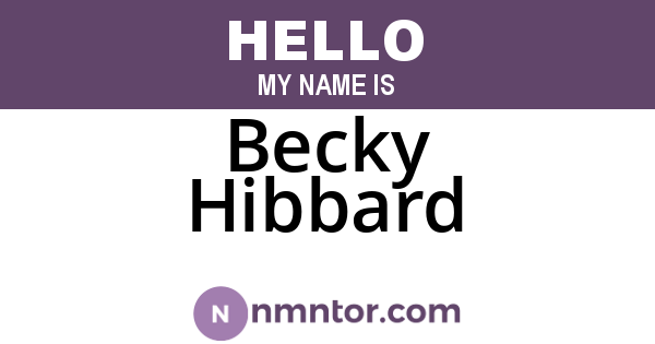 Becky Hibbard