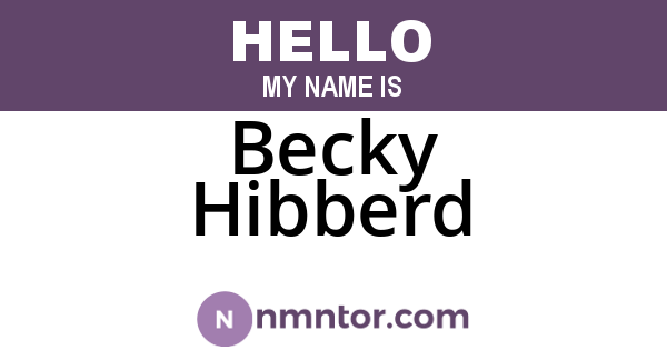 Becky Hibberd