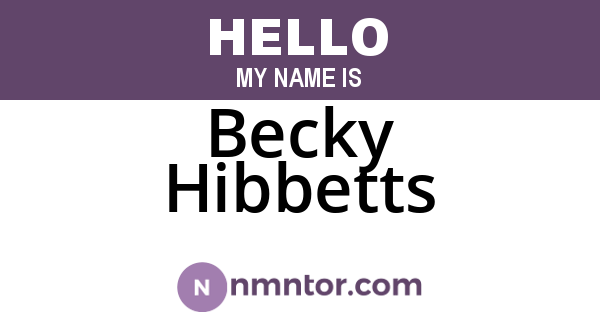 Becky Hibbetts