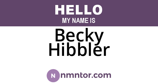 Becky Hibbler