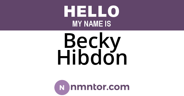 Becky Hibdon