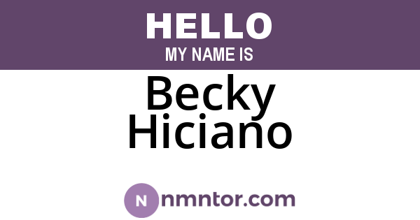 Becky Hiciano