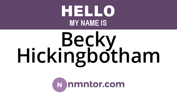 Becky Hickingbotham