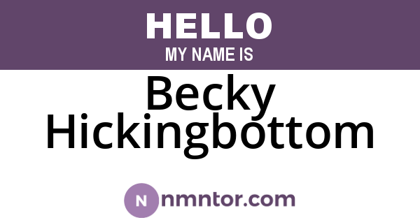 Becky Hickingbottom