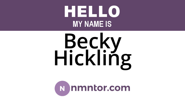 Becky Hickling