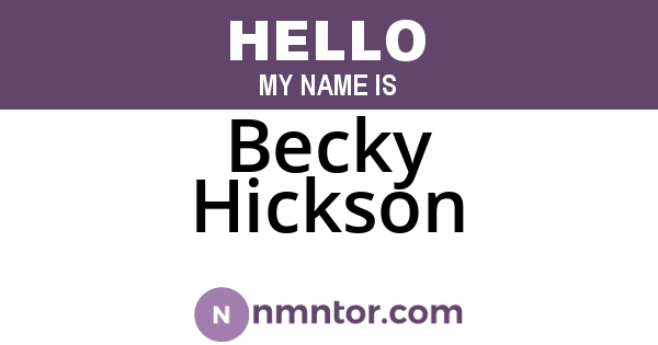 Becky Hickson