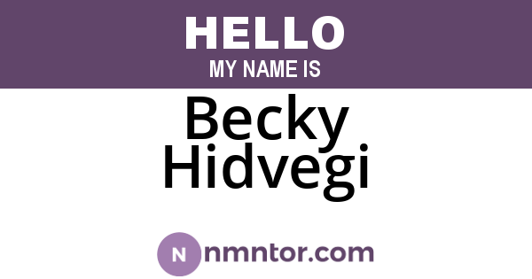 Becky Hidvegi