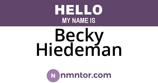 Becky Hiedeman