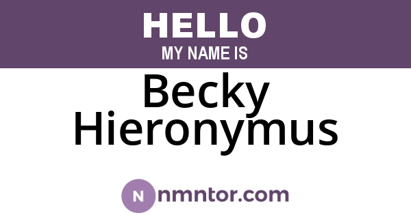 Becky Hieronymus