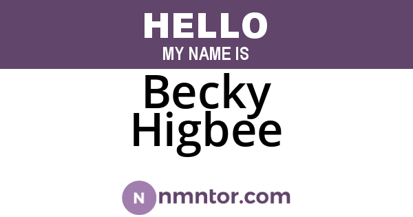 Becky Higbee
