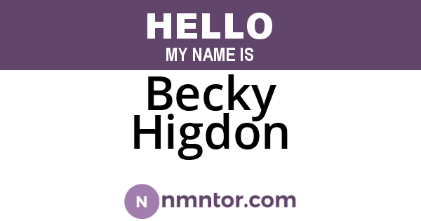 Becky Higdon