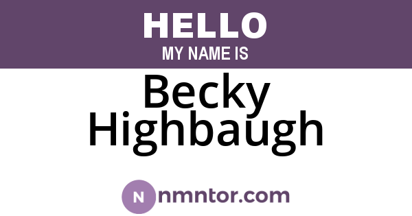 Becky Highbaugh
