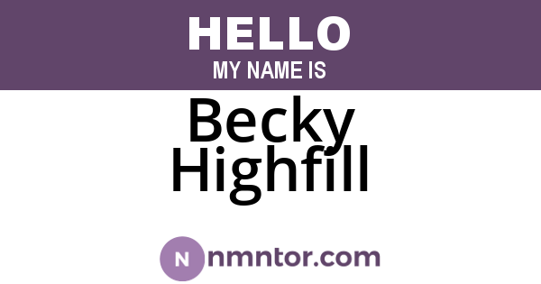 Becky Highfill