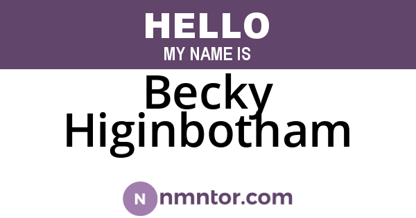 Becky Higinbotham