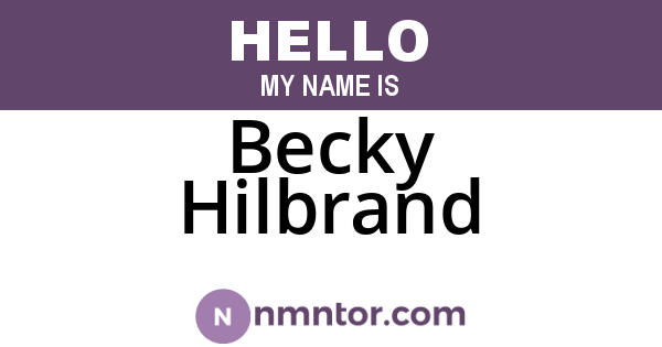 Becky Hilbrand