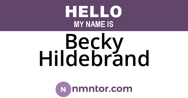 Becky Hildebrand