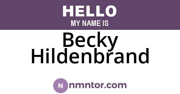 Becky Hildenbrand