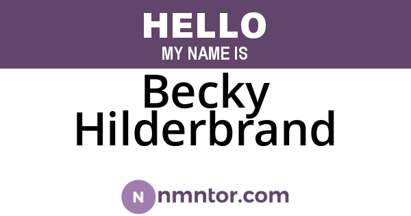 Becky Hilderbrand