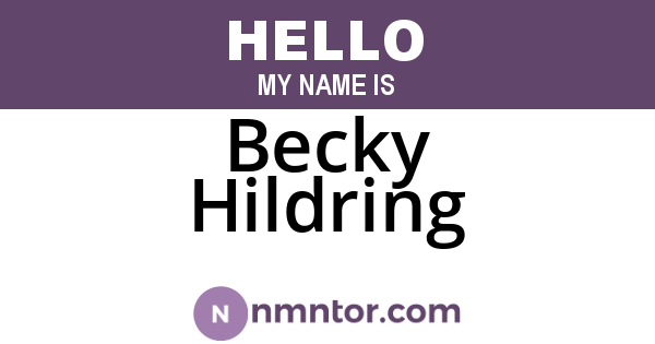 Becky Hildring