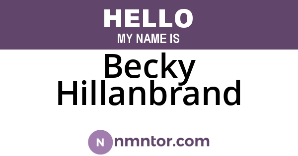 Becky Hillanbrand