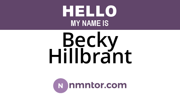 Becky Hillbrant