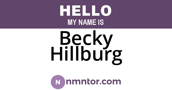 Becky Hillburg