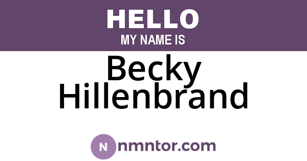 Becky Hillenbrand