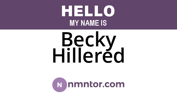 Becky Hillered