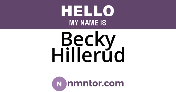 Becky Hillerud