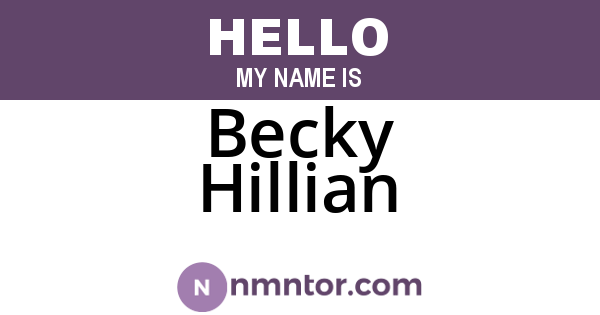 Becky Hillian