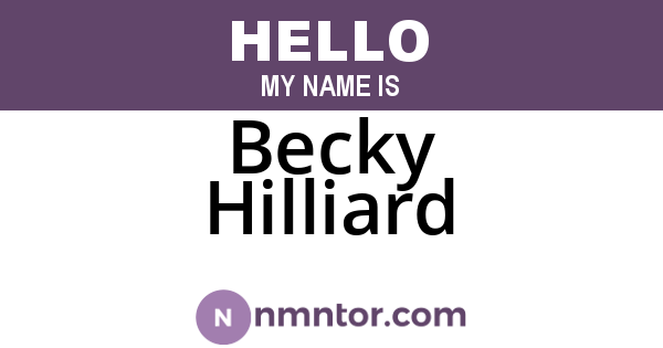 Becky Hilliard