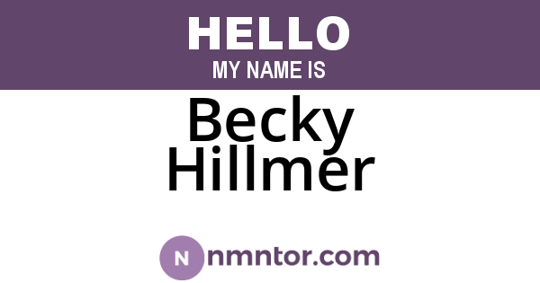 Becky Hillmer