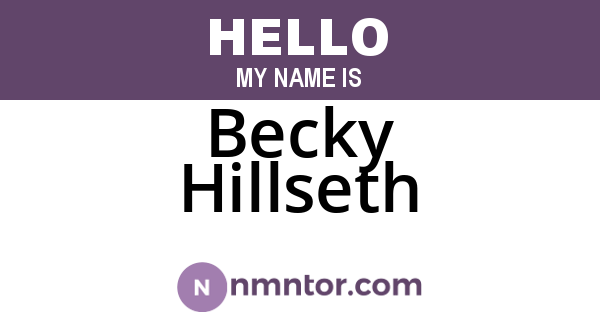 Becky Hillseth