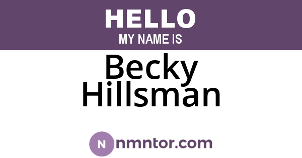Becky Hillsman