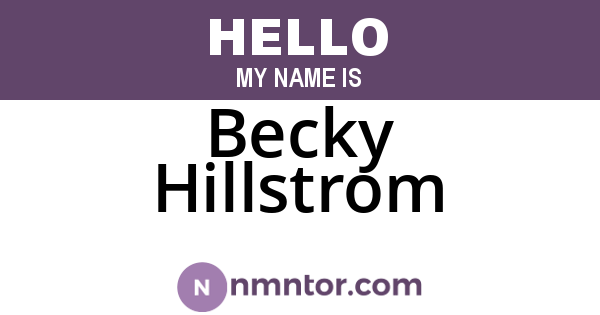 Becky Hillstrom